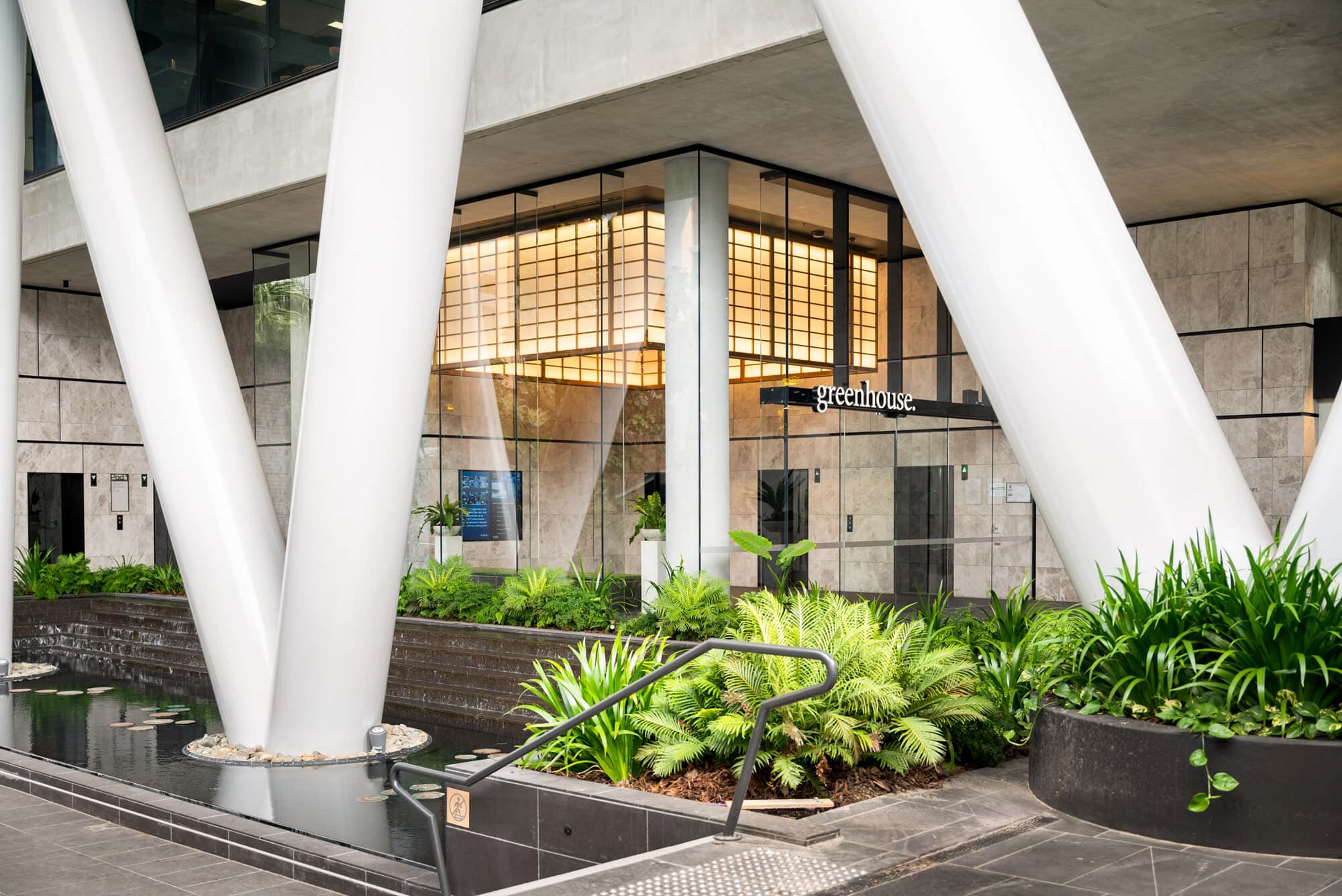 View of the entrance into Workspace365's office building in Brisbane's West End.