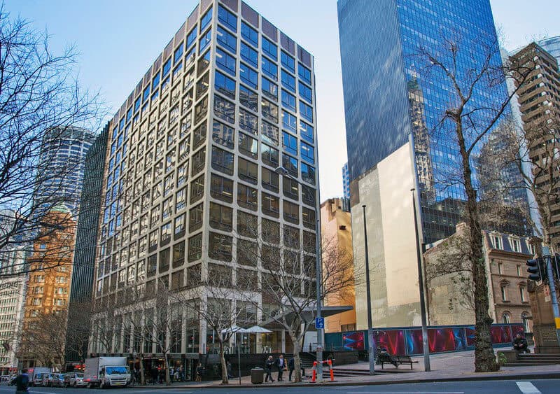 View of the outside of the Workspace365 office on Bligh Street in Sydney.